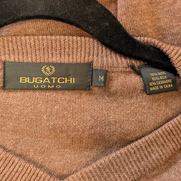 Bugatchi Wool/Silk Brown Argyle Sweater - Picture 7 of 7
